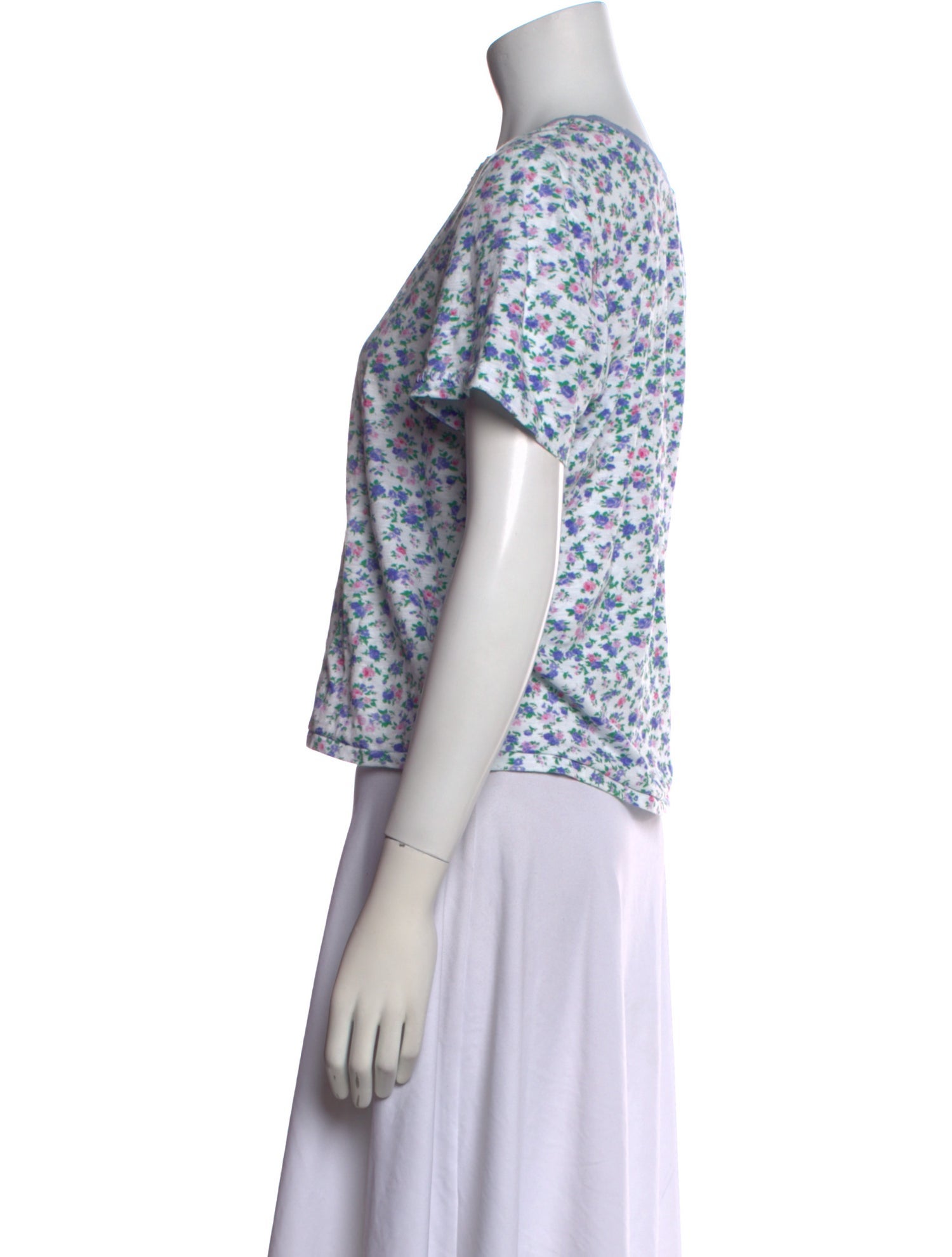 LoveShackFancy Floral Print Crew Neck T-Shirt