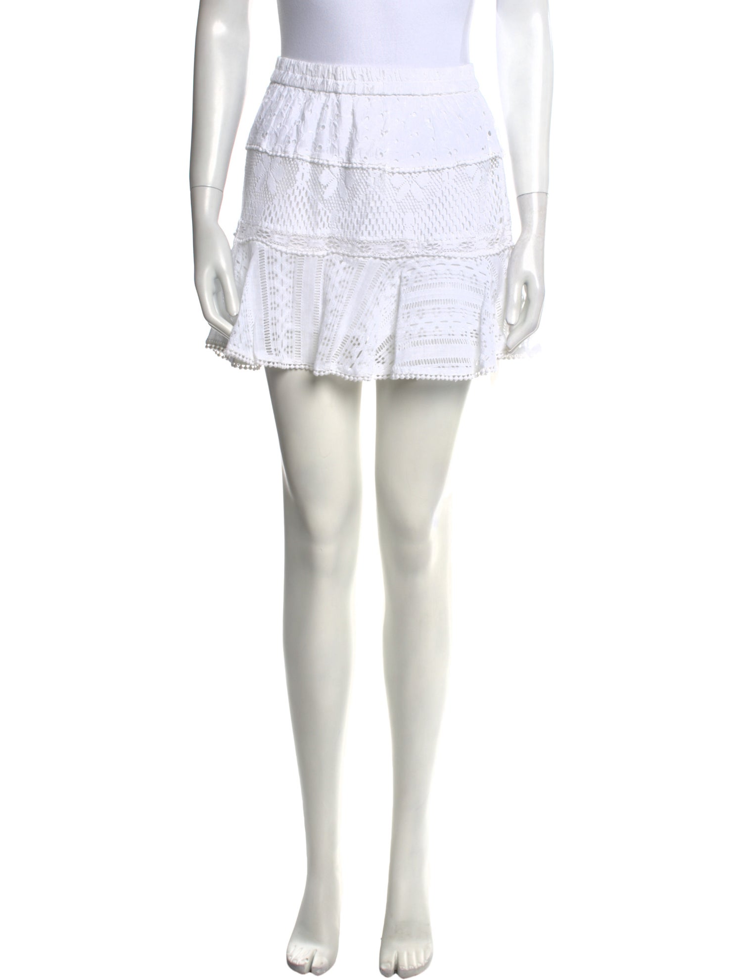 LoveShackFancy Ruffle Embellishment Mini Skirt