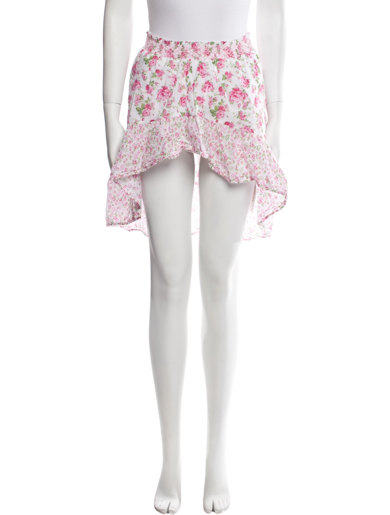 LoveShackFancy Floral Print Knee-Length Skirt