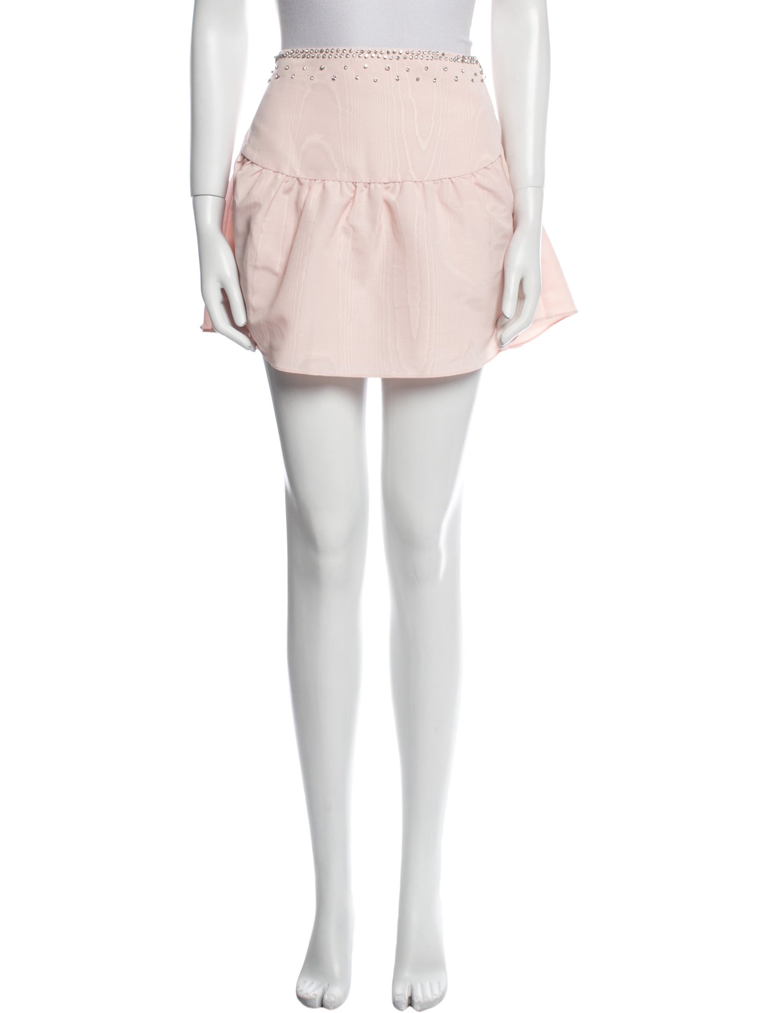 LoveShackFancy Crystal Embellishments Mini Skirt