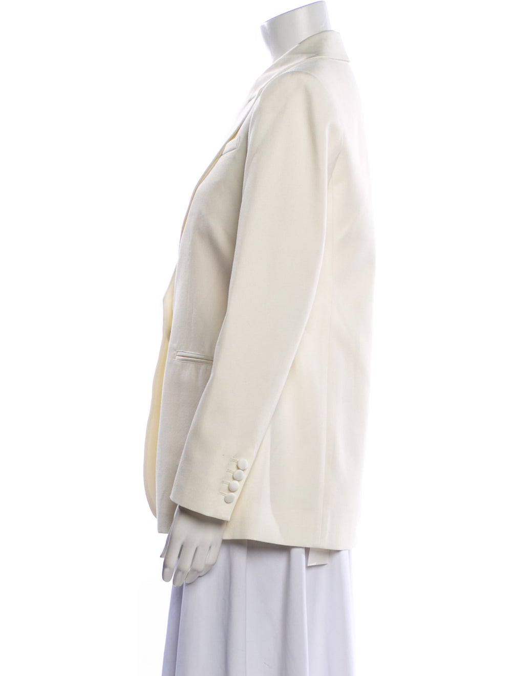 LoveShackFancy Wool Blazer Neutrals Pointed Collar - image 2