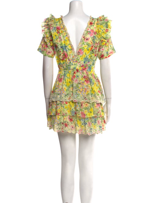 LoveShackFancy Floral Print Mini Dress