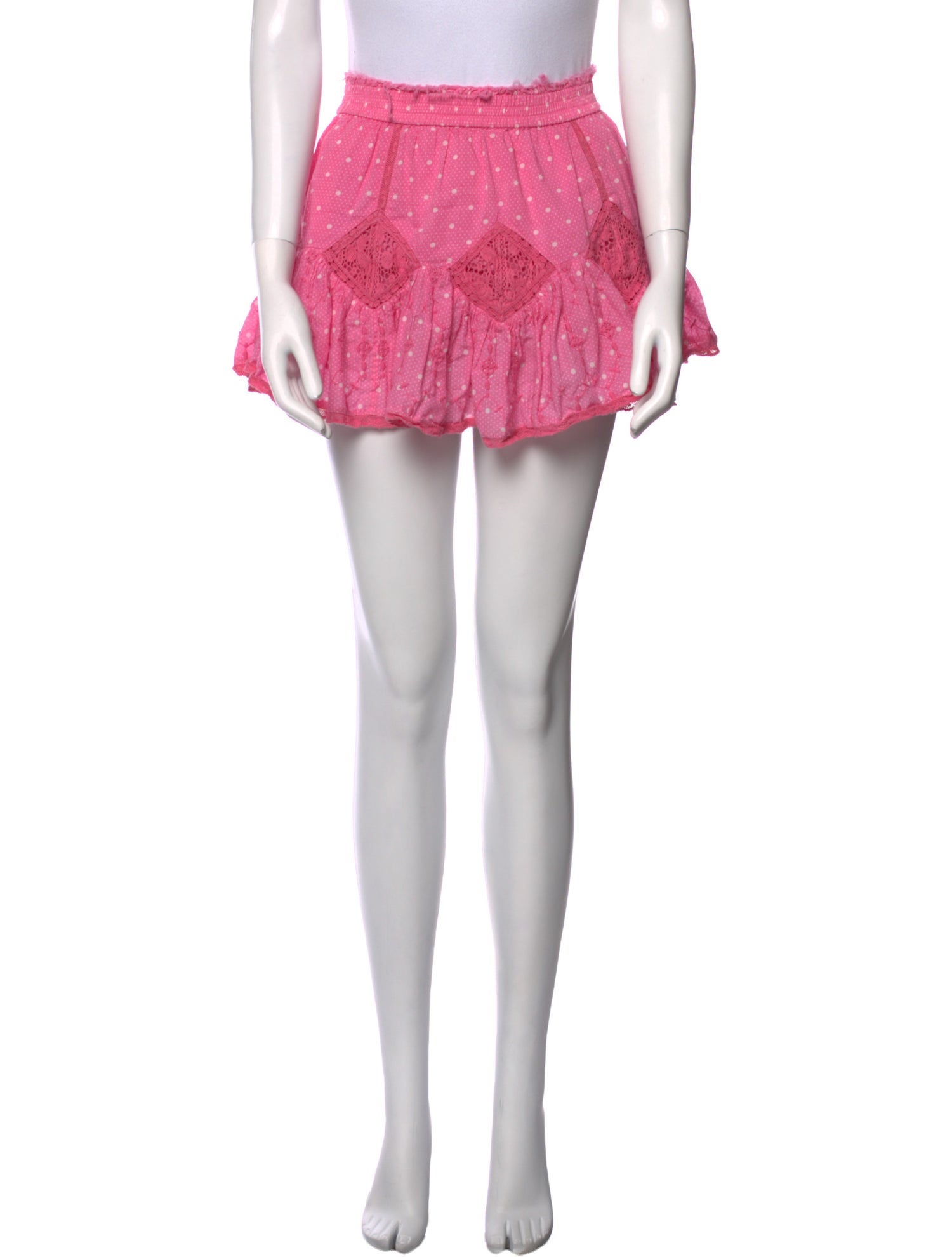 LoveShackFancy Polka Dot Print Mini Skirt