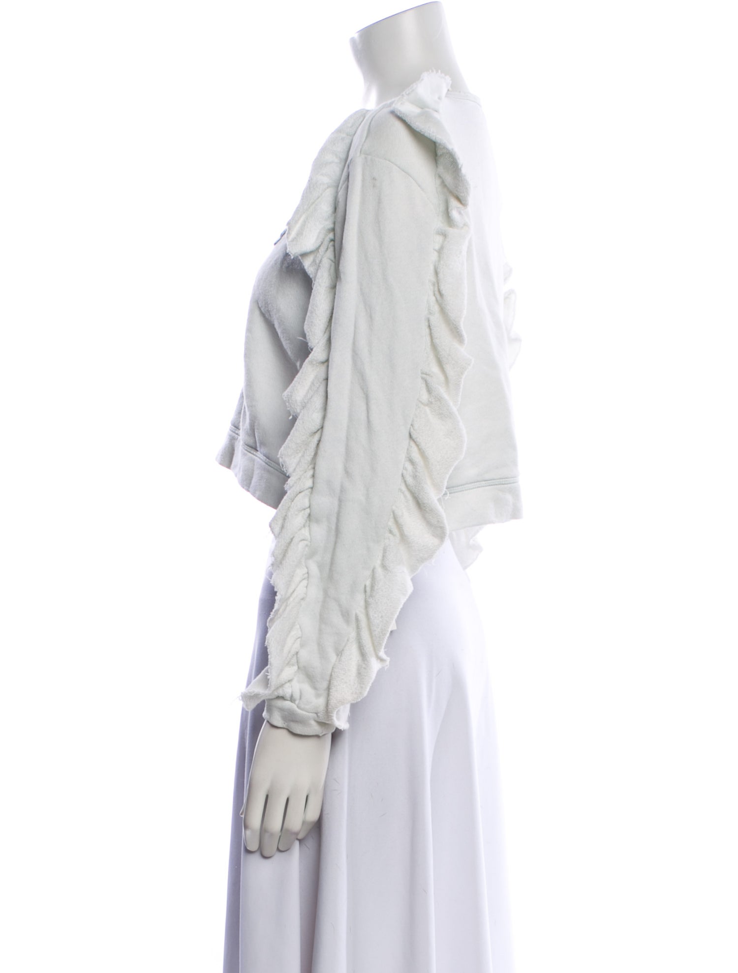 LoveShackFancy Colorblock Pattern Crew Neck Crop Top