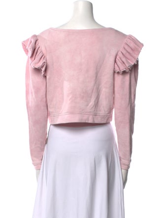 LoveShackFancy Bateau Neckline Long Sleeve Crop Top