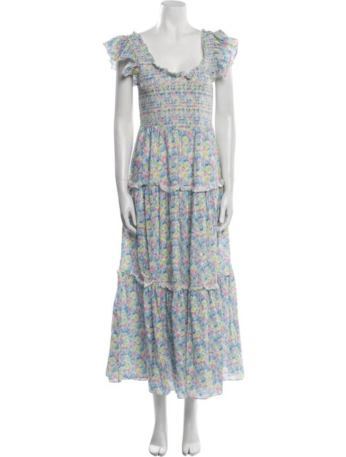 LoveShackFancy Floral Print Long Dress