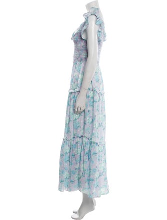 LoveShackFancy Floral Print Long Dress