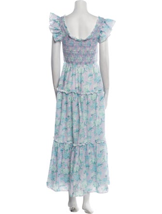 LoveShackFancy Floral Print Long Dress