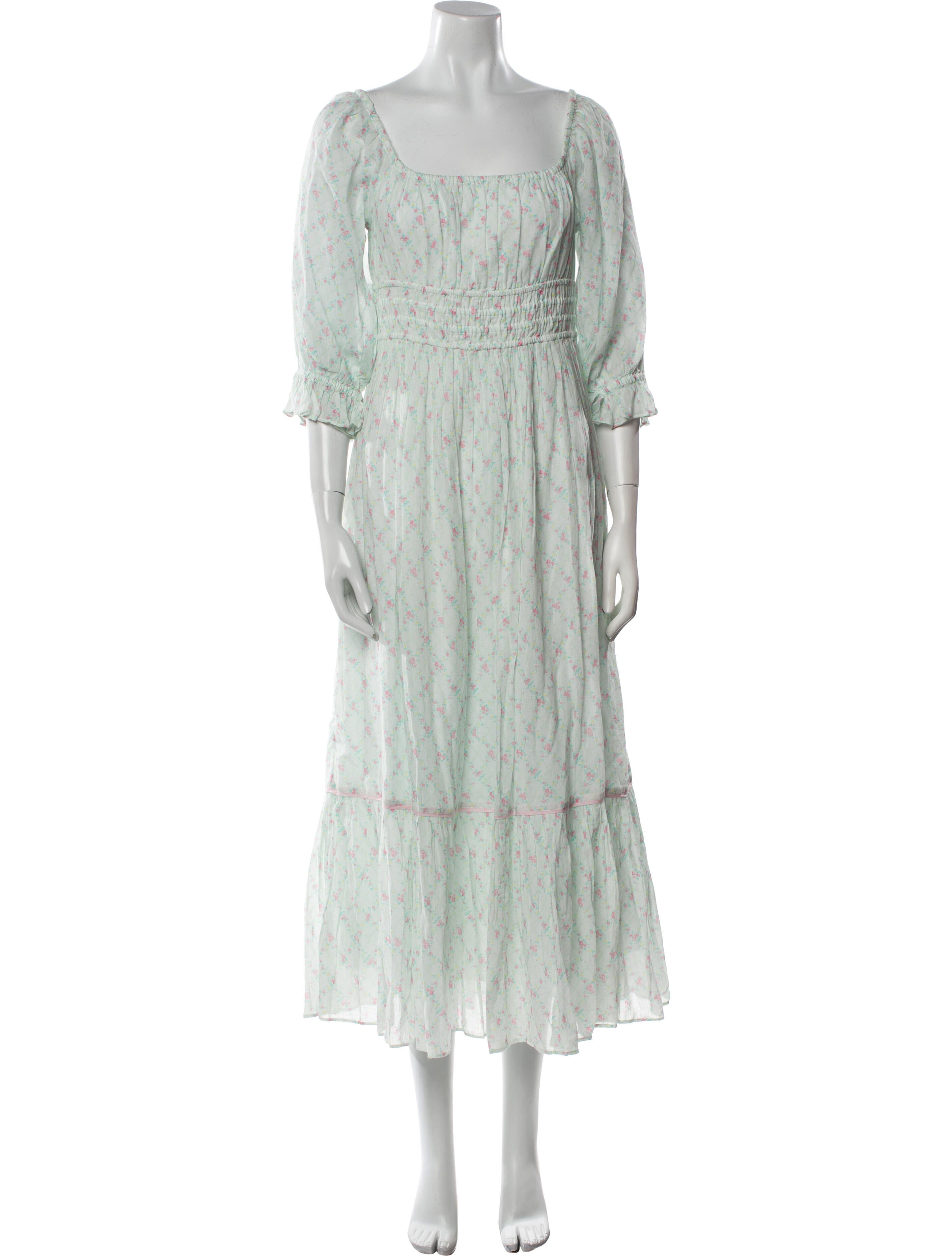 LoveShackFancy Floral Print Long Dress w/ Tags