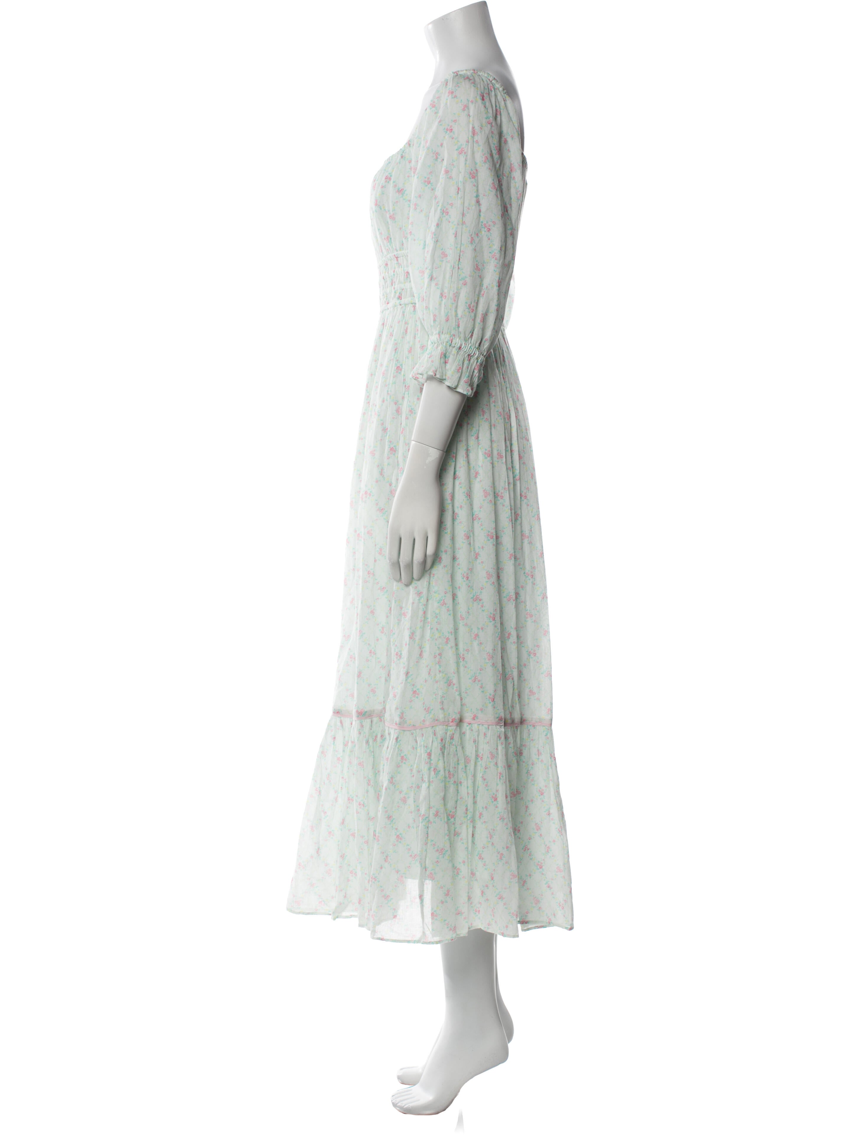 LoveShackFancy Floral Print Long Dress w/ Tags