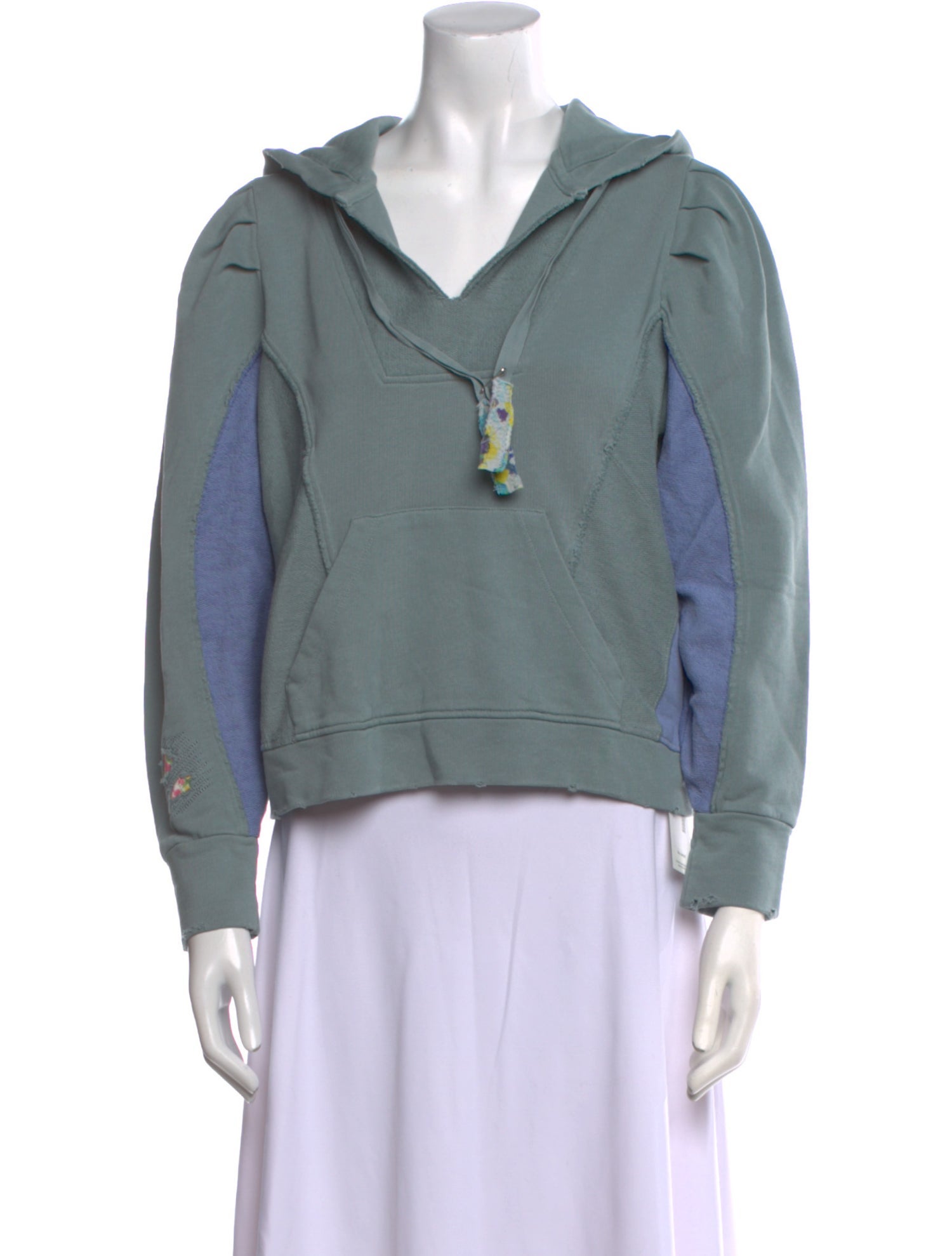 LoveShackFancy V-Neck Long Sleeve Sweatshirt