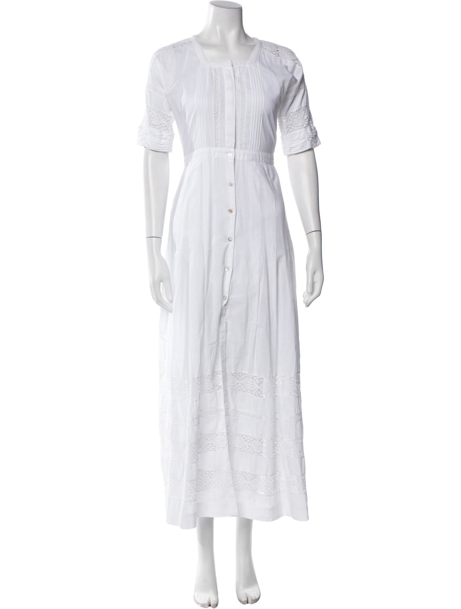 LoveShackFancy Crew Neck Long Dress