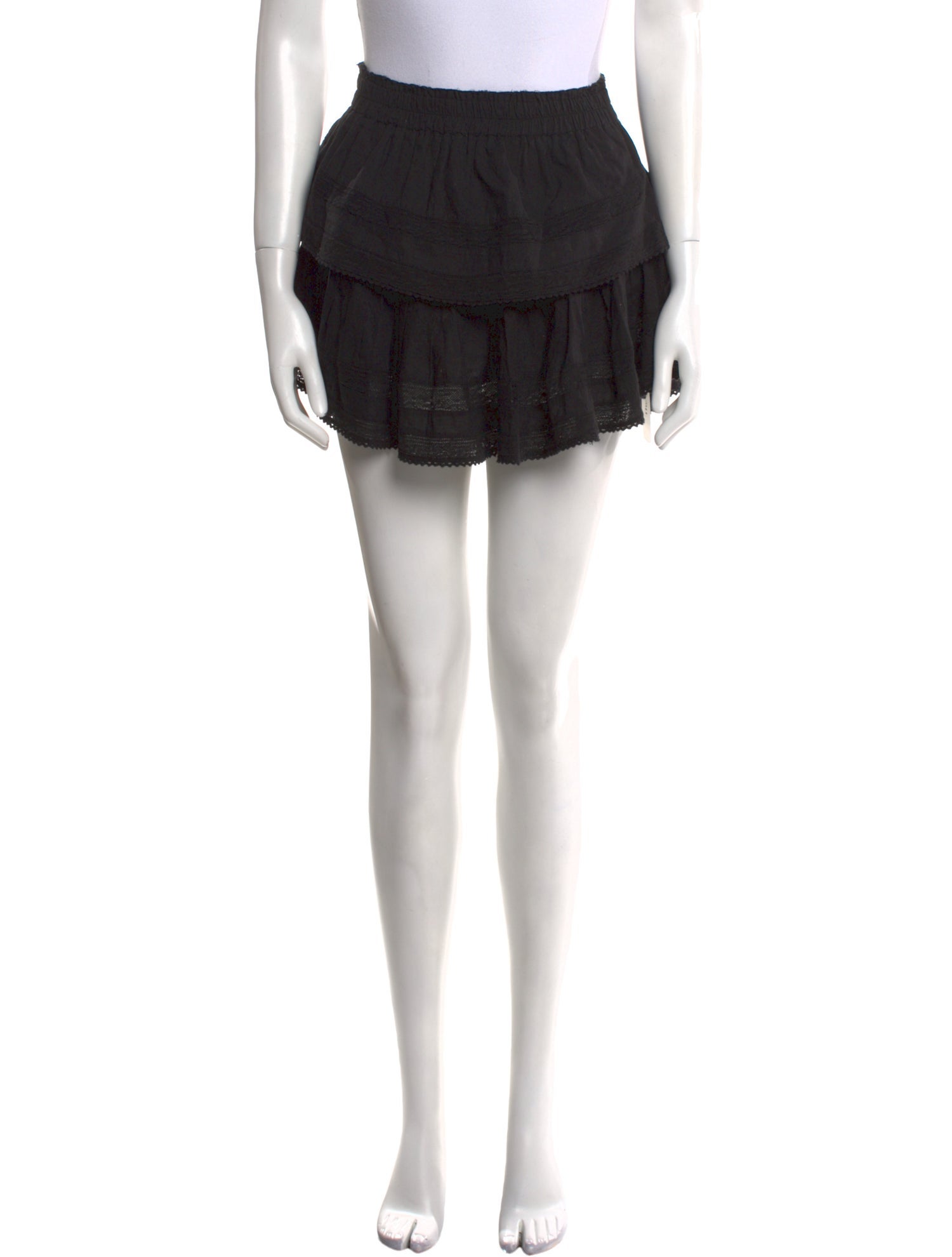 LoveShackFancy Ruffle Embellishment Mini Skirt