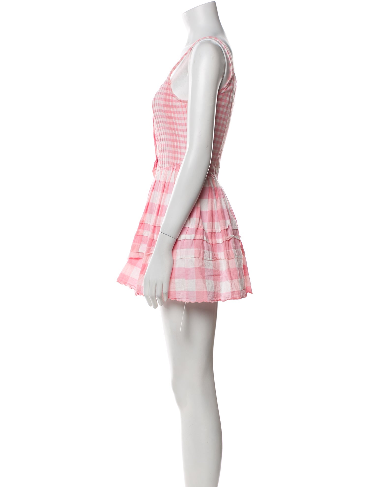 LoveShackFancy Plaid Print Mini Dress