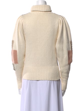 LoveShackFancy Colorblock Pattern Turtleneck Sweater