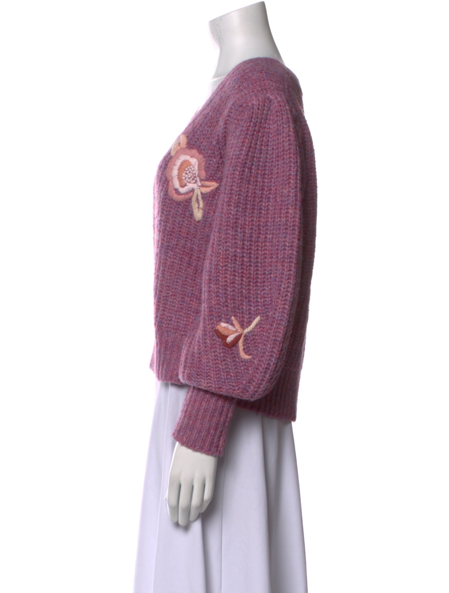 LoveShackFancy Graphic Print V-Neck Sweater