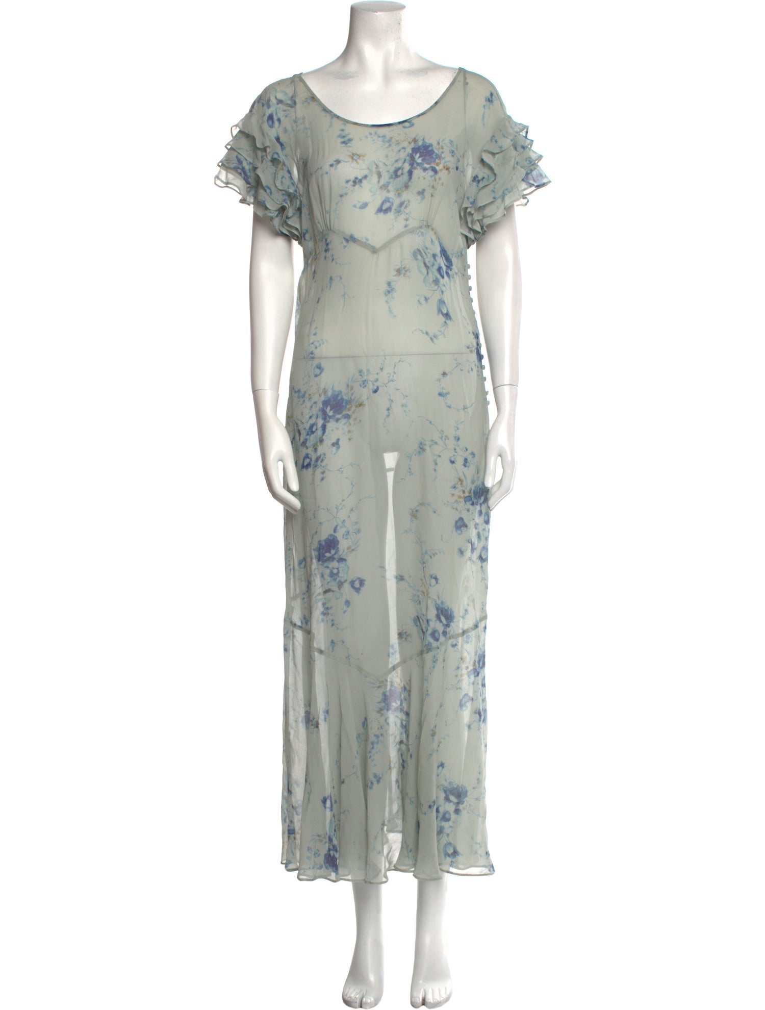 LoveShackFancy Floral Print Long Dress