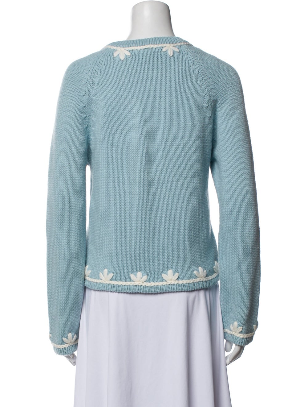 LoveShackFancy Nylon Denim Jacket Blue Embroidere… - image 3