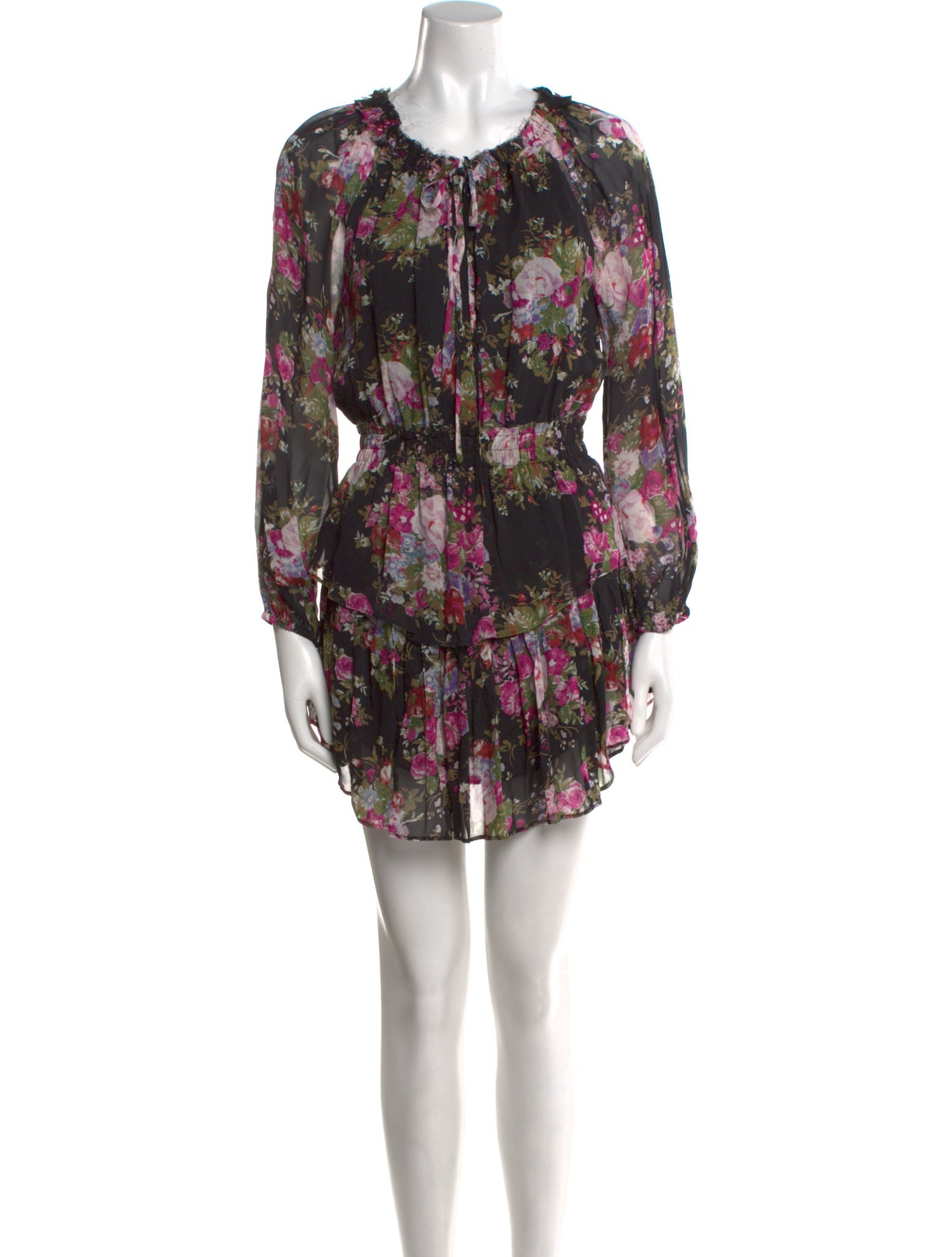 LoveShackFancy Floral Print Mini Dress