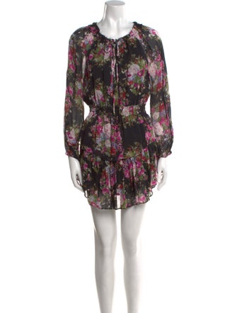 LoveShackFancy Floral Print Mini Dress