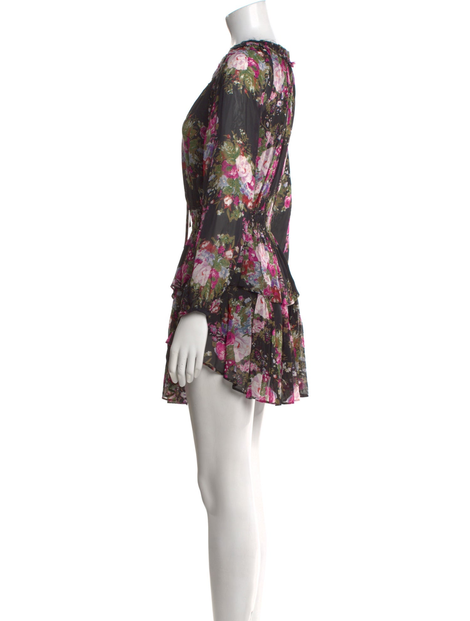 LoveShackFancy Floral Print Mini Dress