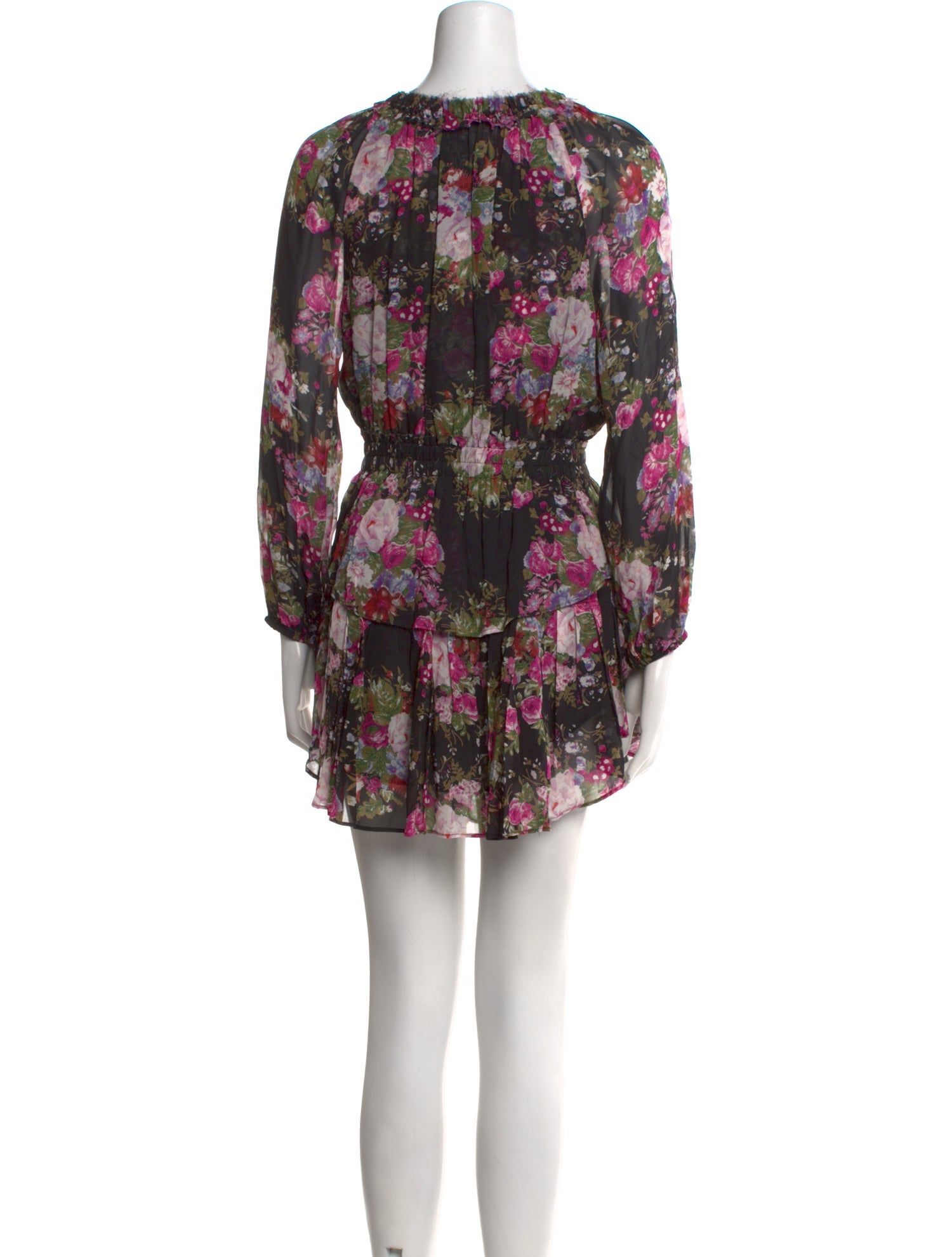 LoveShackFancy Floral Print Mini Dress