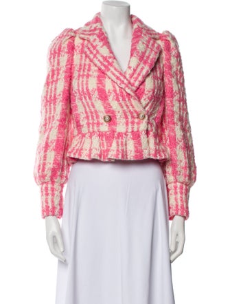 LoveShackFancy Wool Tweed Pattern Blazer