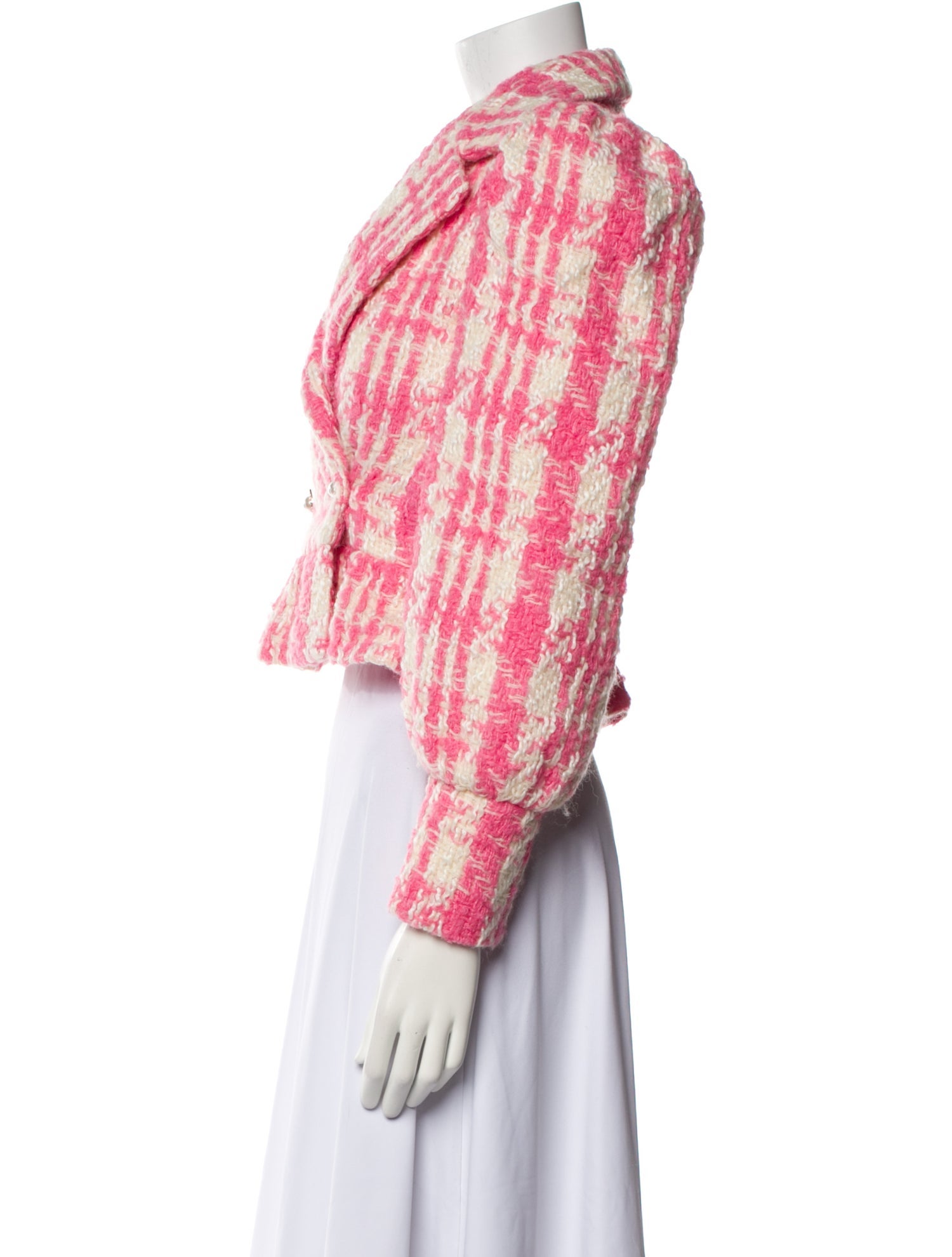 LoveShackFancy Wool Tweed Pattern Blazer