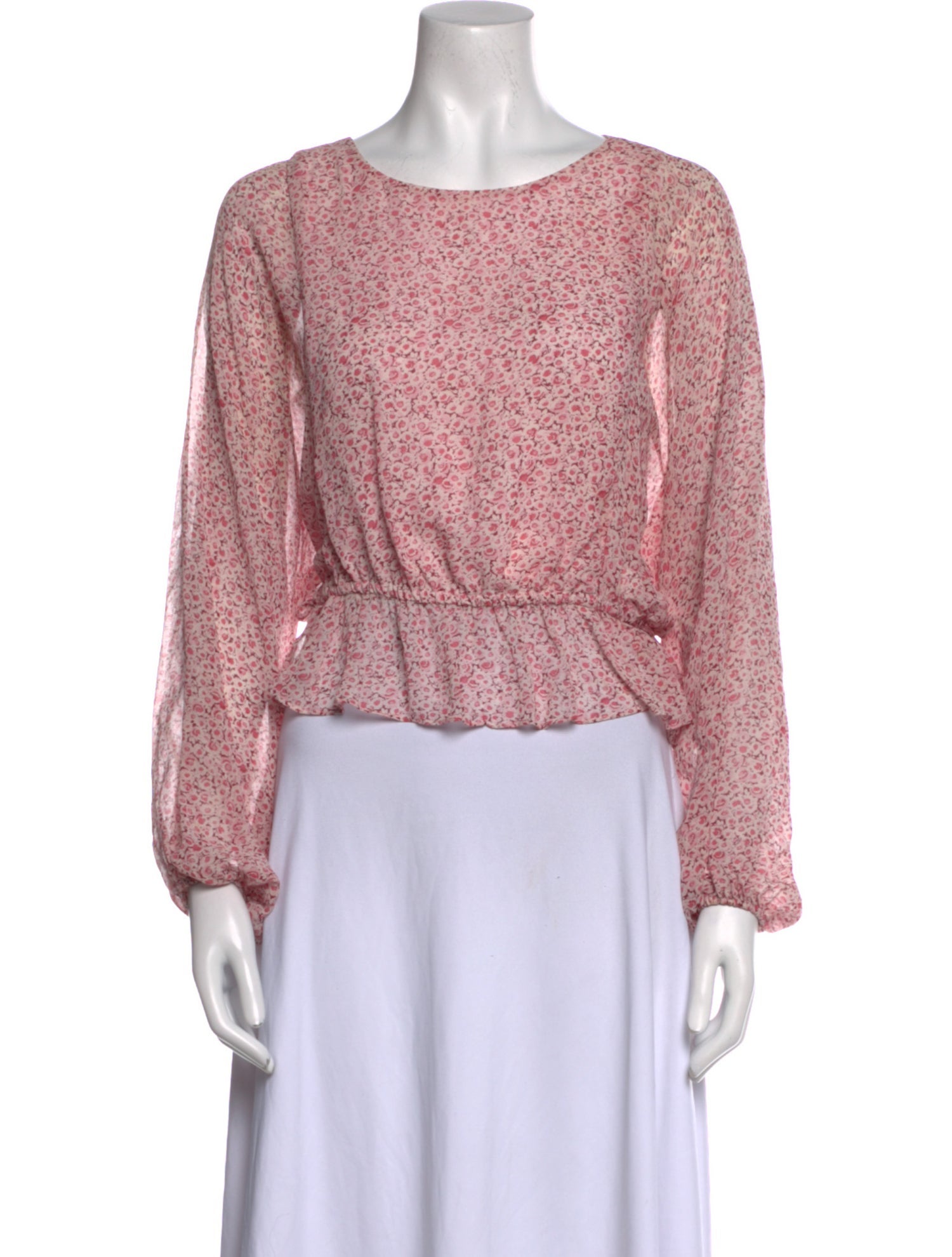 LoveShackFancy Silk Floral Print Crop Top