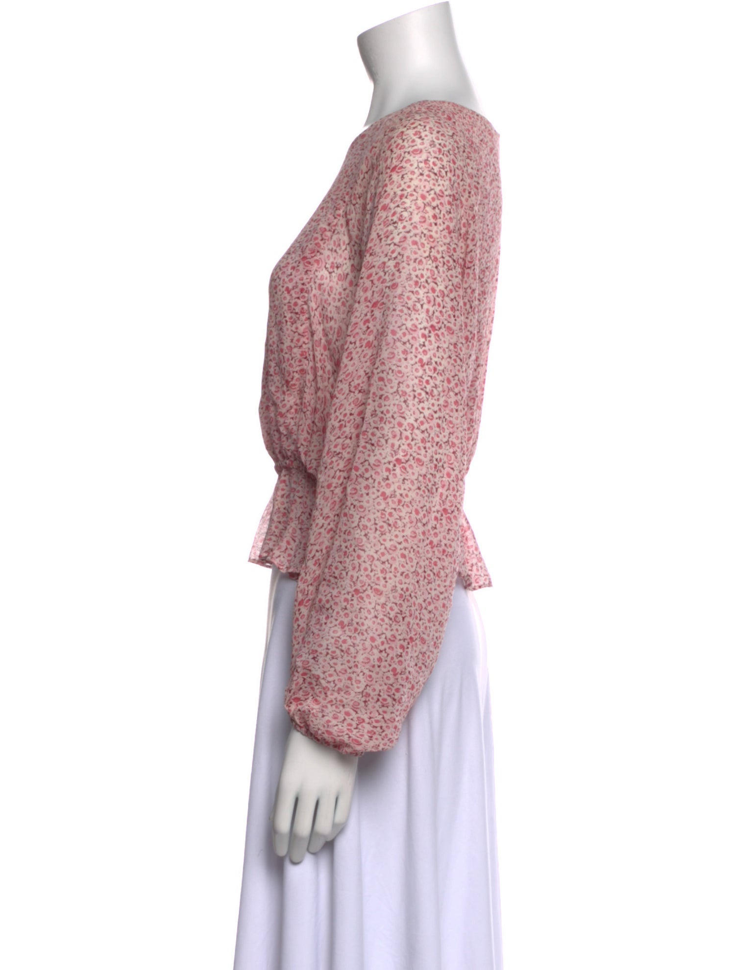 LoveShackFancy Silk Floral Print Crop Top