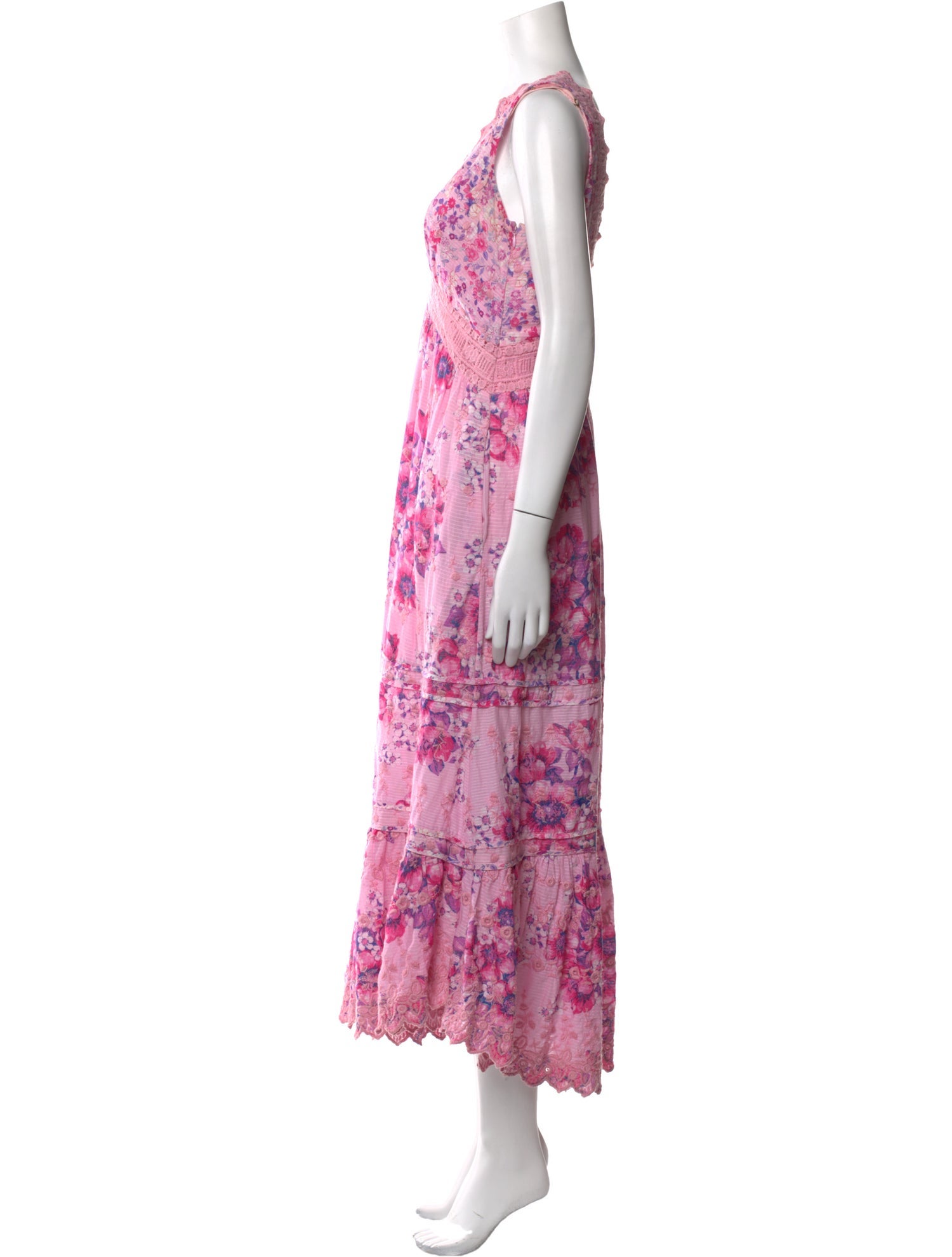 LoveShackFancy Floral Print Long Dress