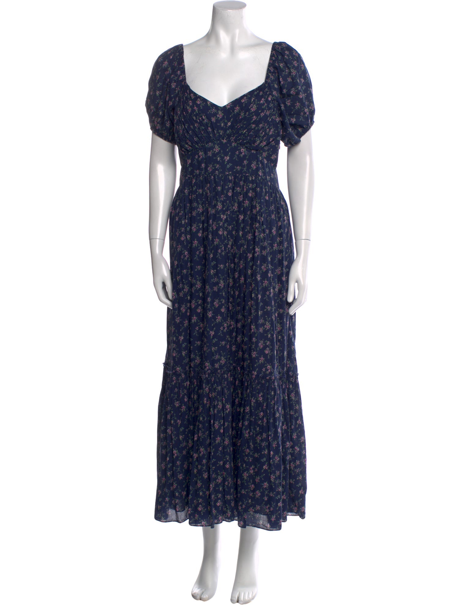 LoveShackFancy Floral Print Midi Length Dress