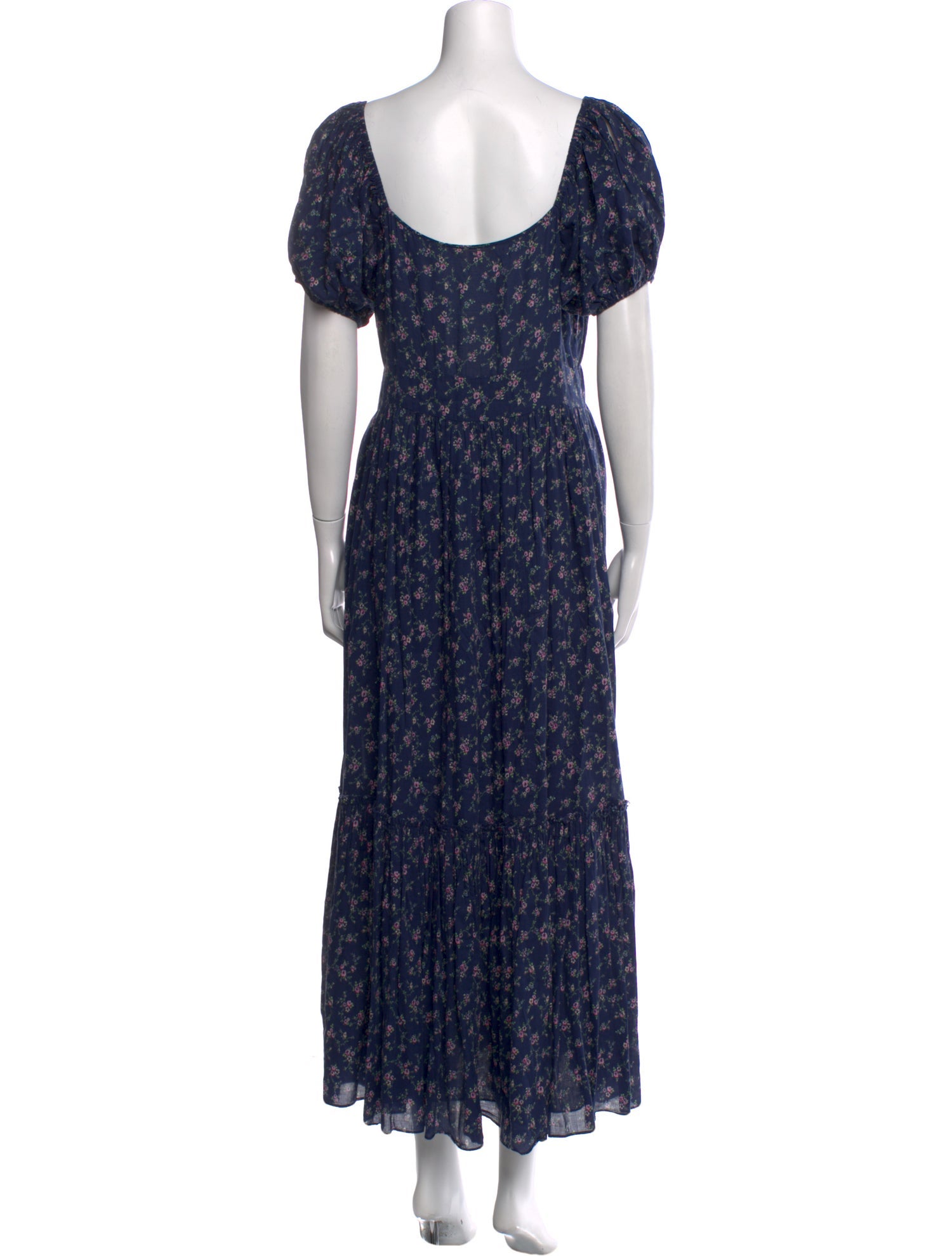 LoveShackFancy Floral Print Midi Length Dress