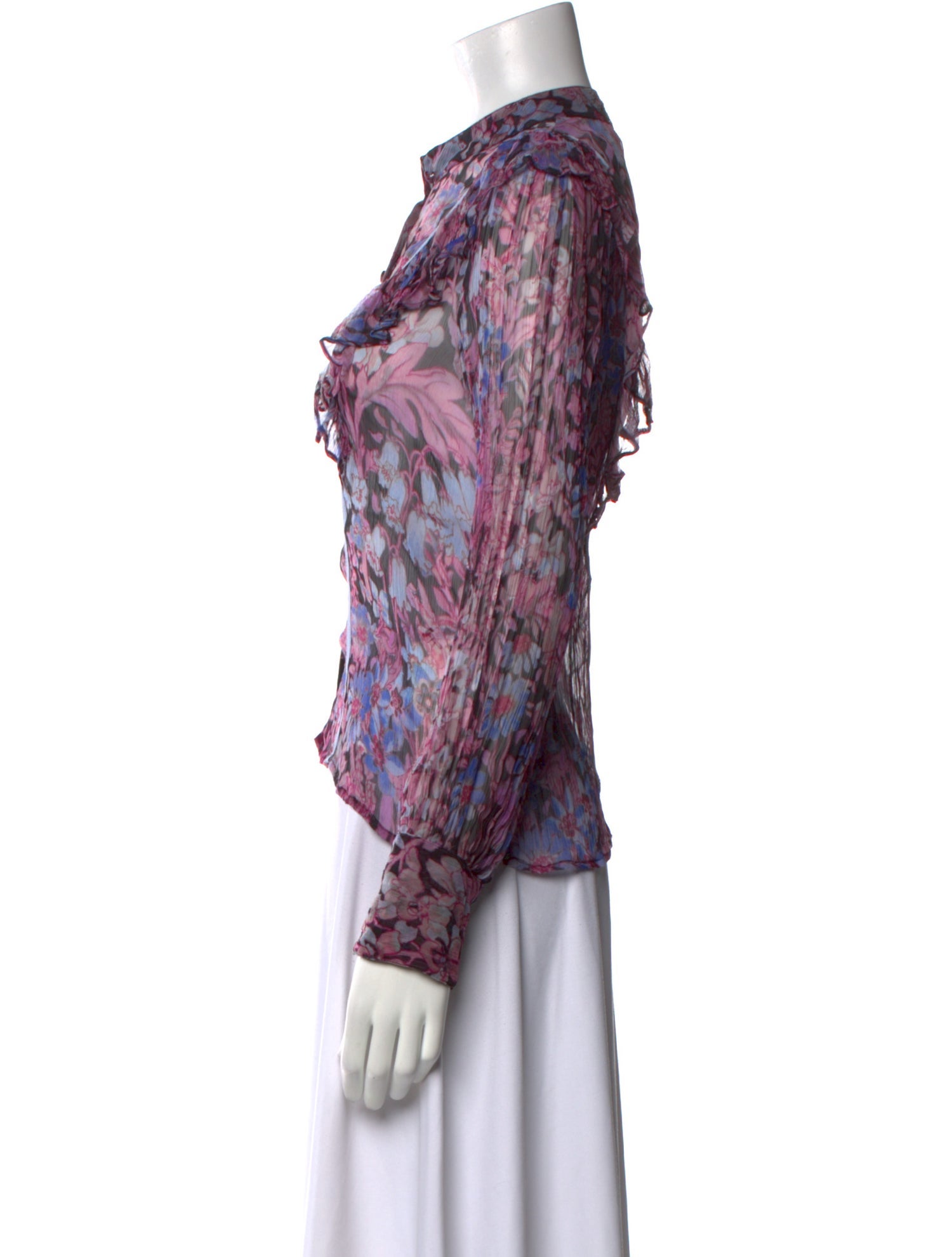 LoveShackFancy Paisley Print Mock Neck Blouse