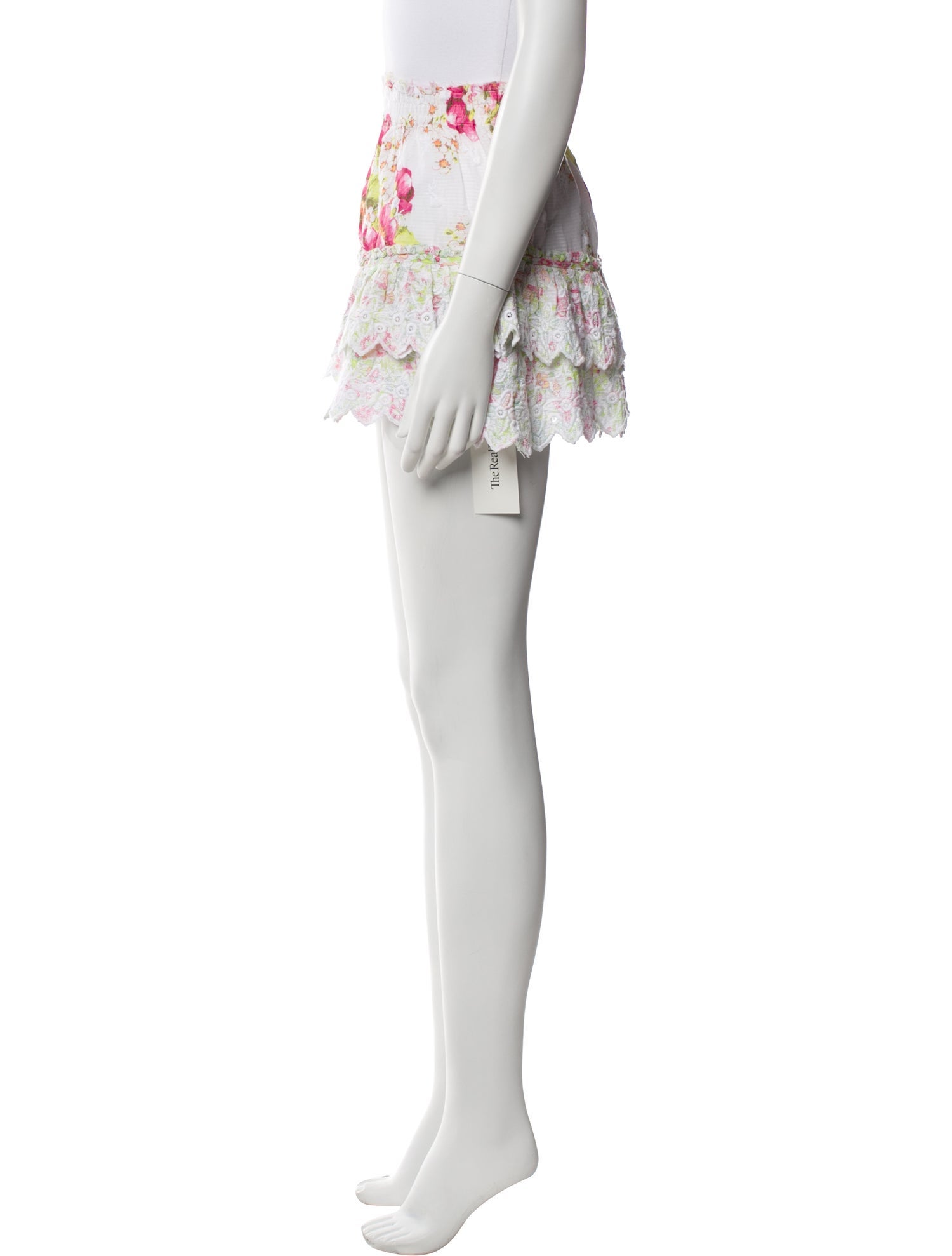 LoveShackFancy Floral Print Mini Skirt