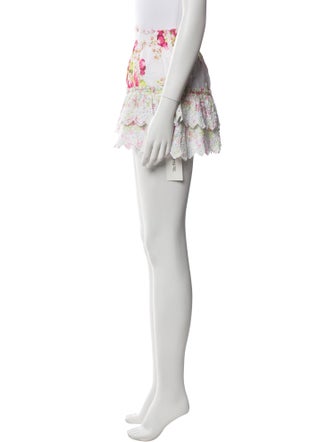 LoveShackFancy Floral Print Mini Skirt