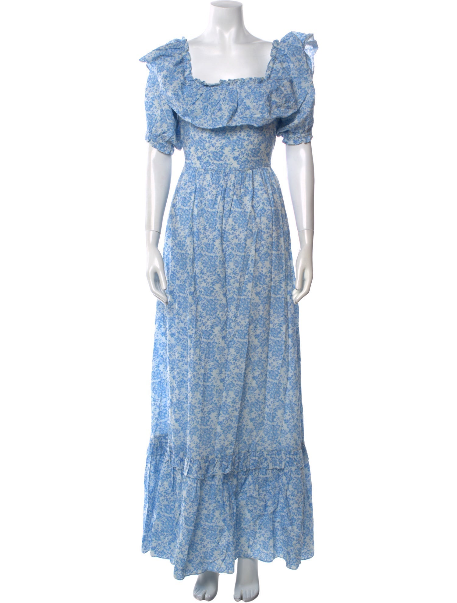 LoveShackFancy Floral Print Long Dress