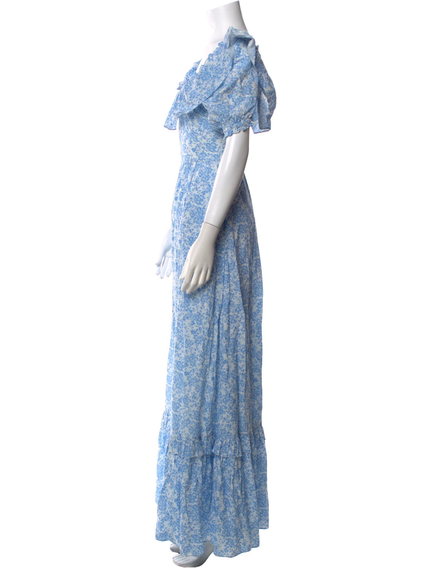 LoveShackFancy Floral Print Long Dress