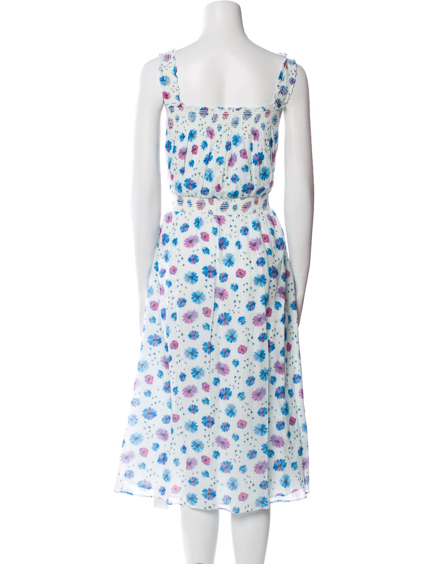 LoveShackFancy Floral Print Midi Length Dress