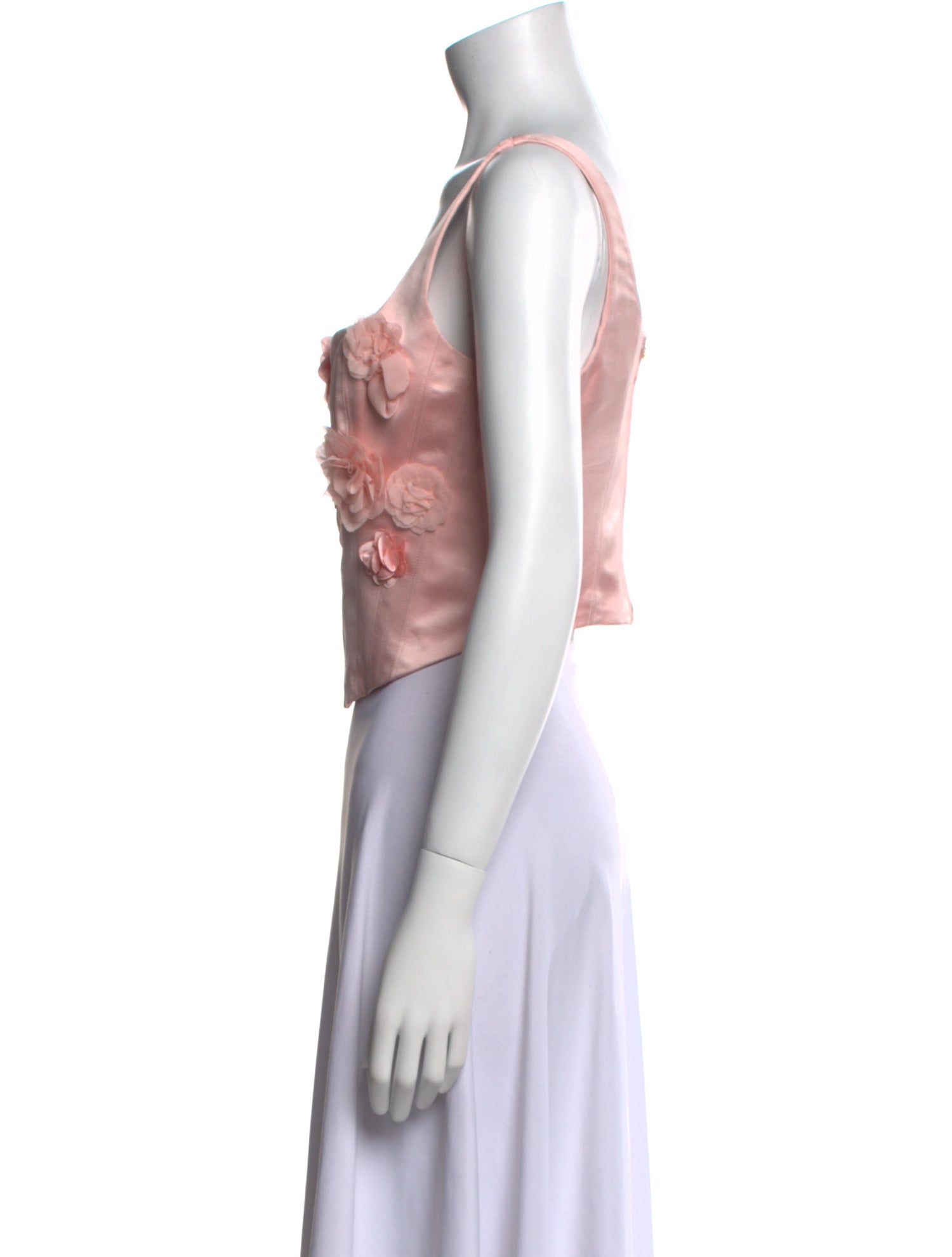 LoveShackFancy Square Neckline Sleeveless Crop Top