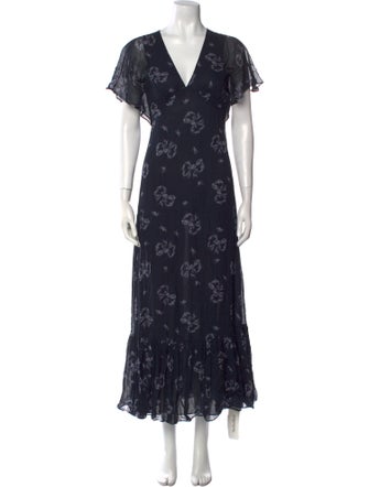 LoveShackFancy Floral Print Long Dress