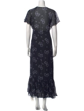 LoveShackFancy Floral Print Long Dress