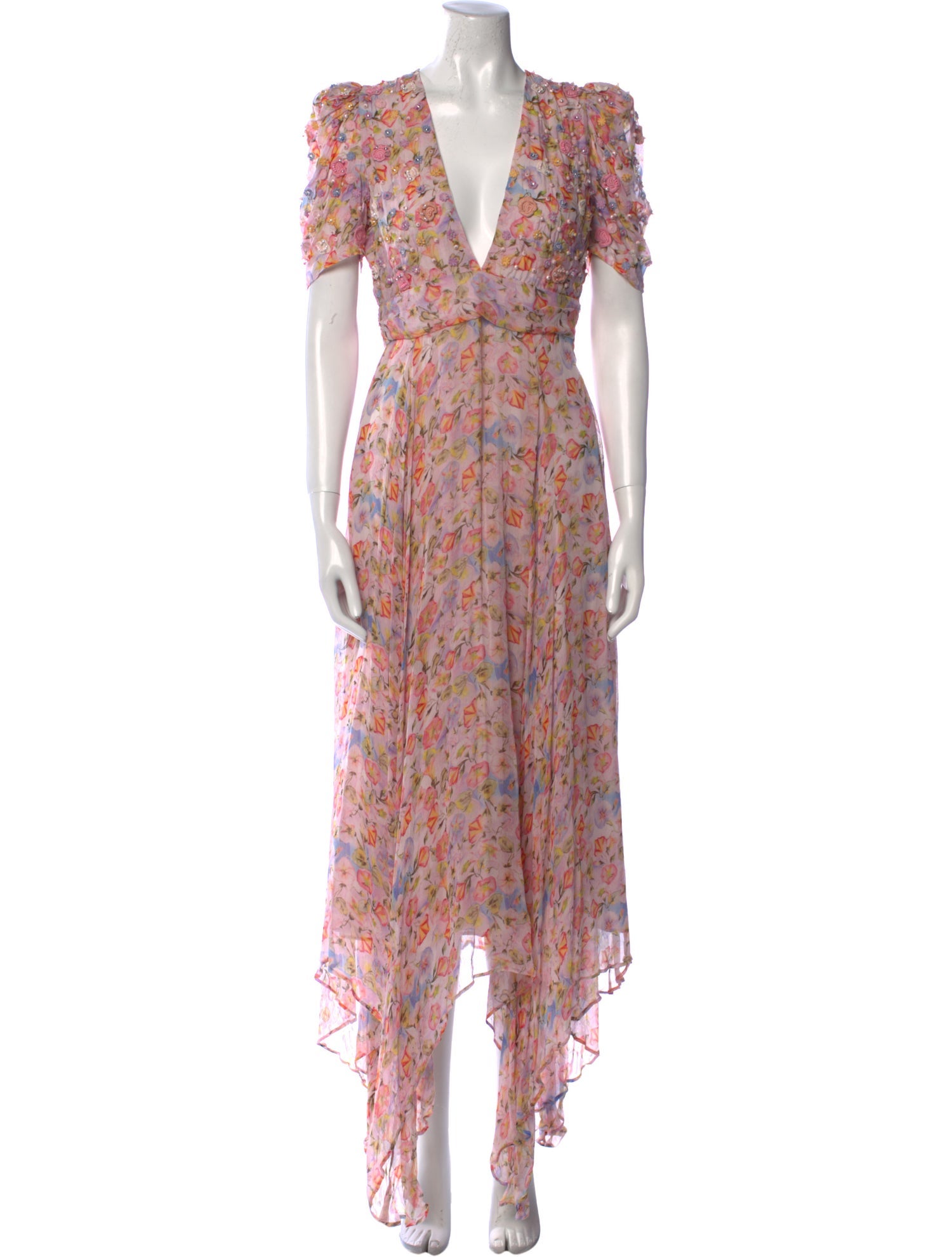 LoveShackFancy Floral Print Long Dress