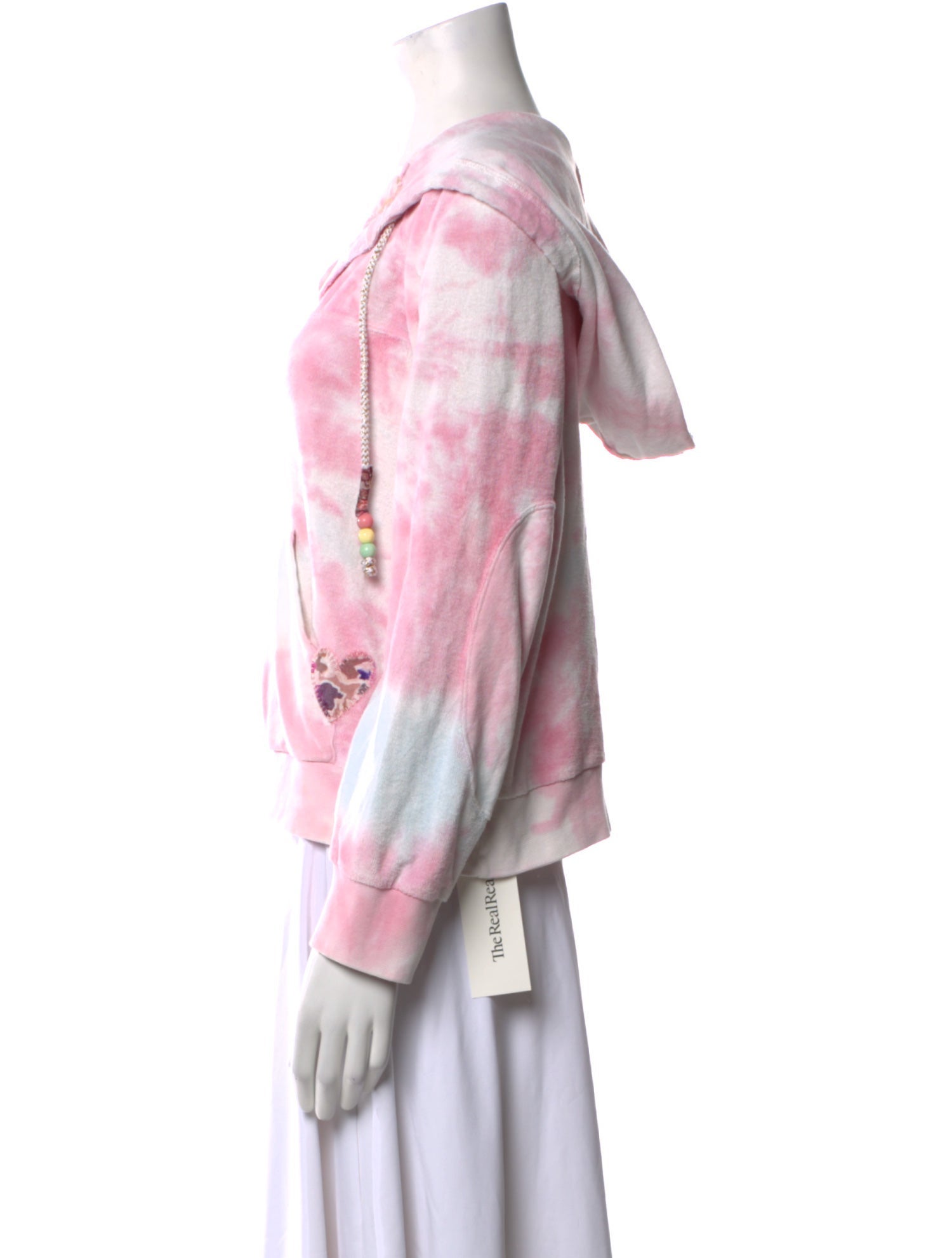 LoveShackFancy Tie-Dye Print V-Neck Sweatshirt