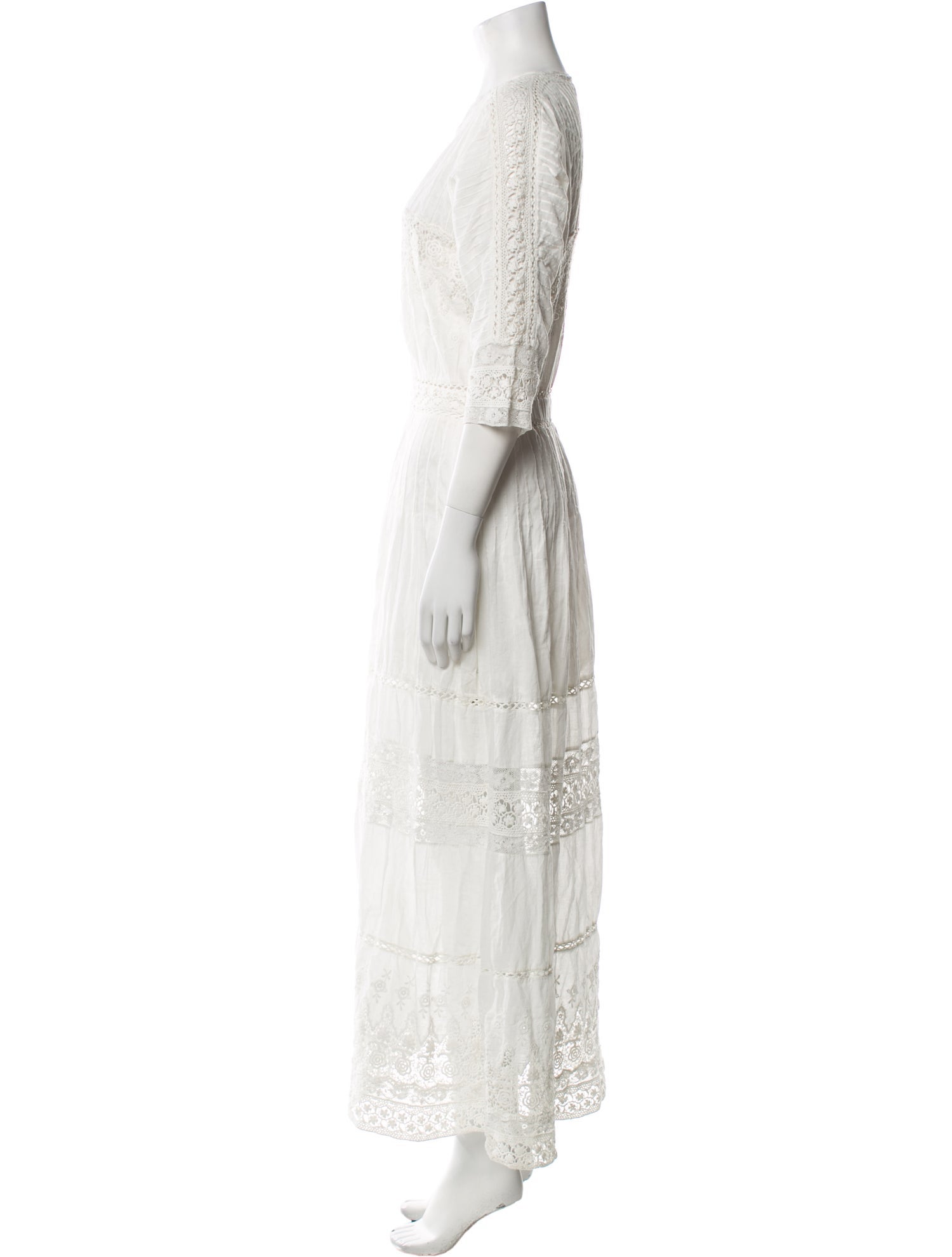 LoveShackFancy Crew Neck Long Dress