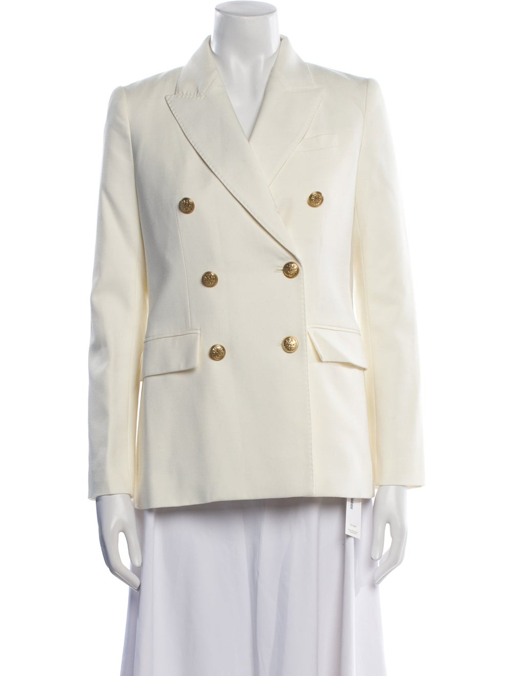 LoveShackFancy Wool Blazer Neutrals Pointed Collar - image 1