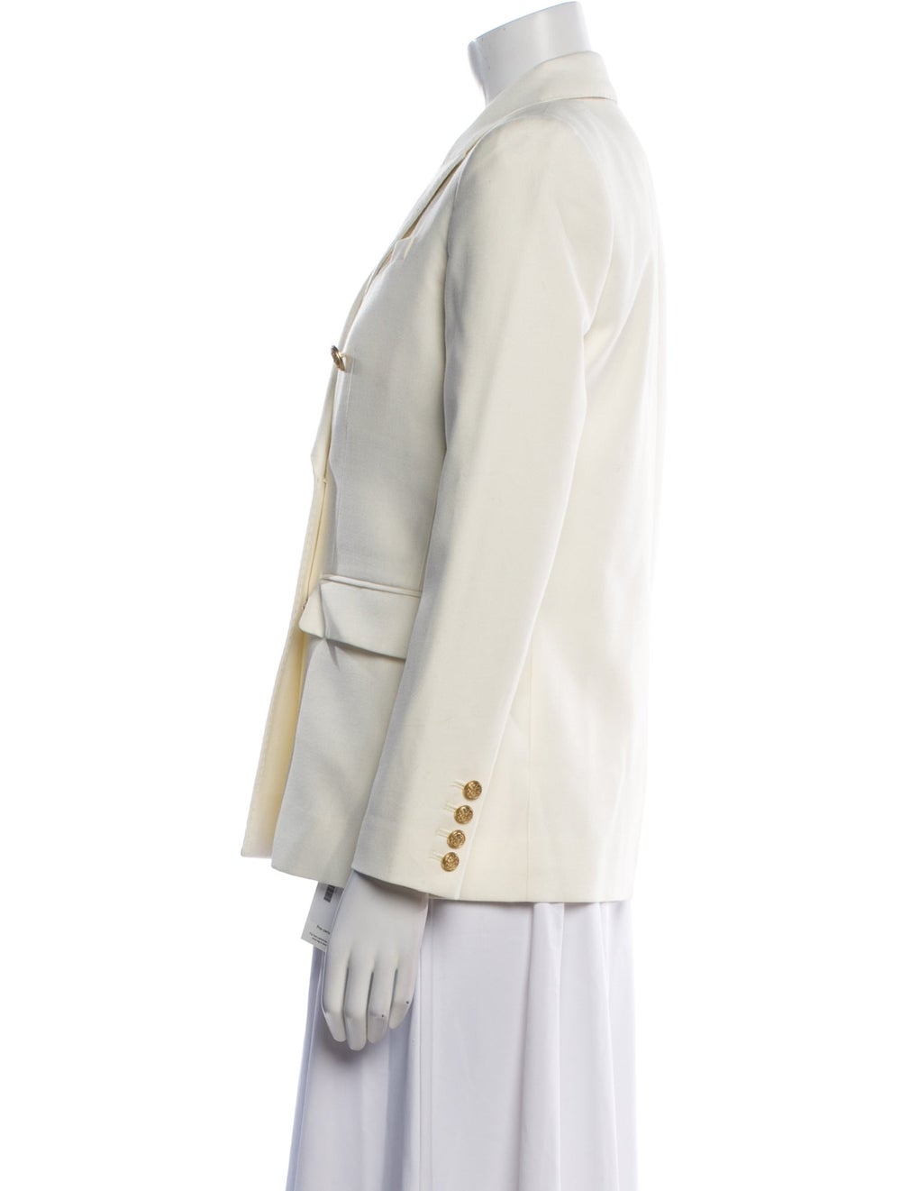 LoveShackFancy Wool Blazer Neutrals Pointed Collar - image 2