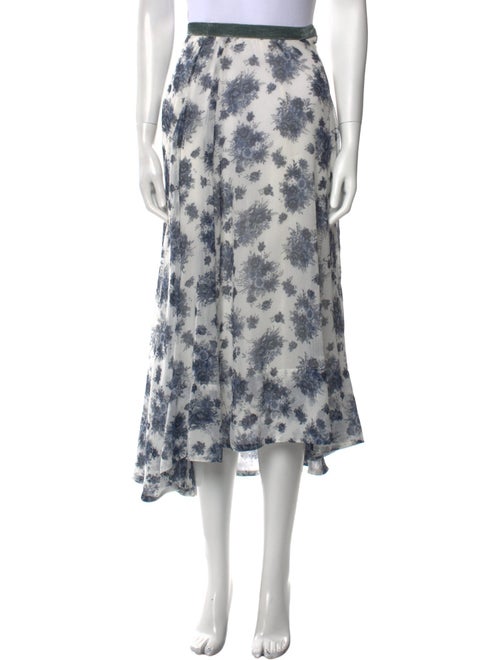 LoveShackFancy Floral Print Midi Length Skirt