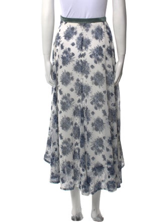 LoveShackFancy Floral Print Midi Length Skirt