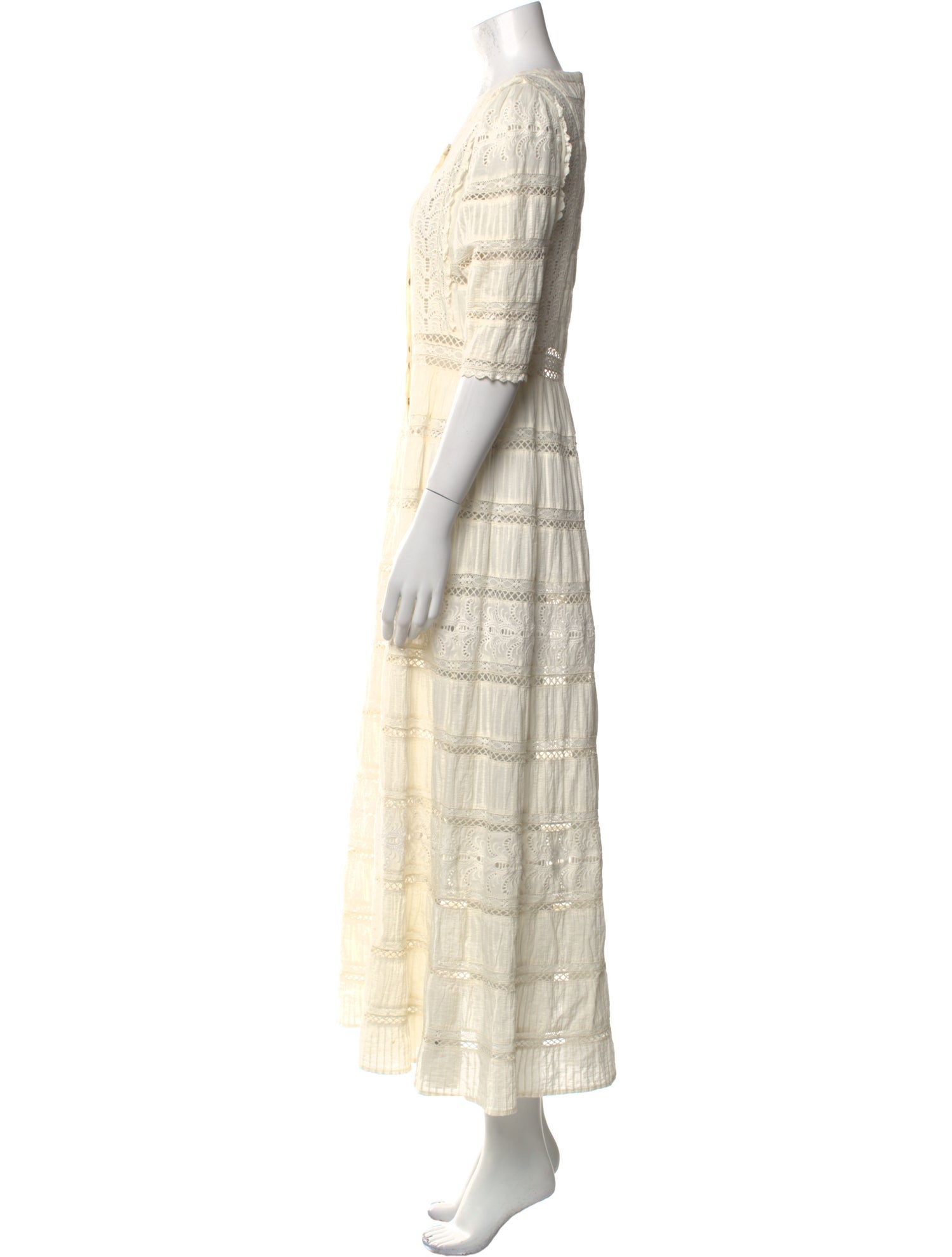 LoveShackFancy Lace Pattern Long Dress